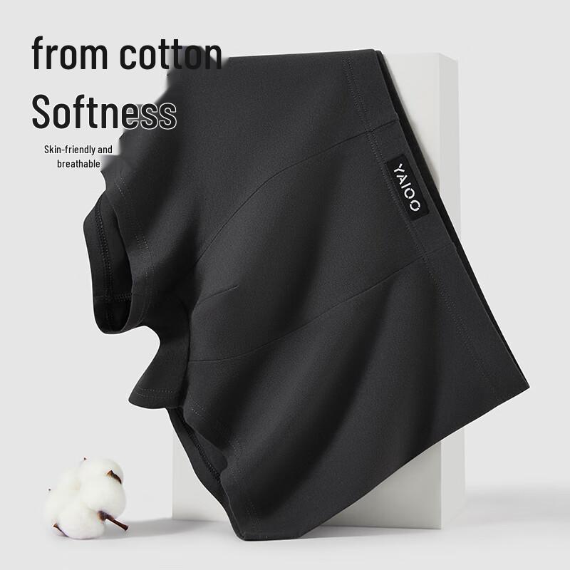 Yalu Men's Pure Cotton 10A Antibacterial Boxer Briefs (4-Pack)