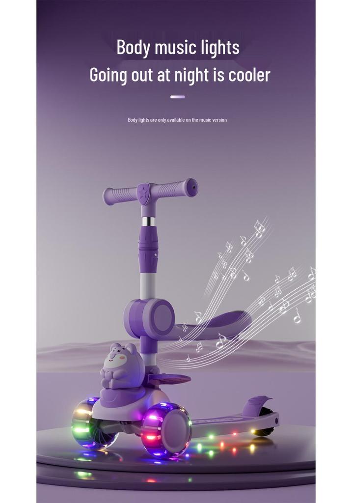 3-in-1 Children's Scooter for Ages 1-10: Sit or Ride for Girls & Boys