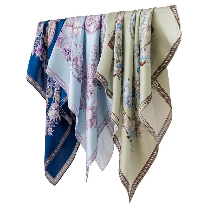 Cashew Print 100% Mulberry Silk 90cm  Small Square Scarf High-end Women's Scarf Accessories