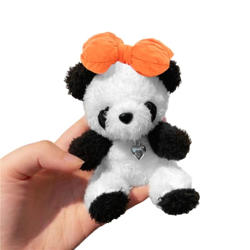 Cute Panda Doll Keychain Charming Panda Car Ornament Fun Decorative Piece Lovely Bag Charm for Women Perfect Present