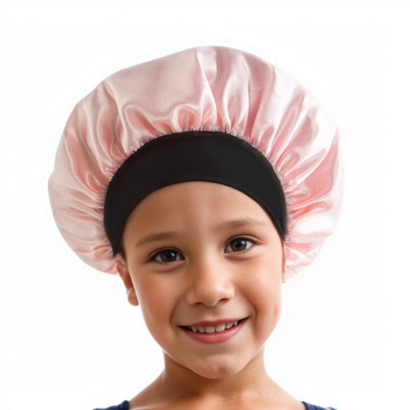 Dětská saténová noční čepice na ochranu vlasů a proti prachu Kulatá čepice