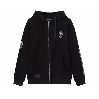 841 CHROME HEARTS 2026 Autumn and Winter New Plus Size Classic Style Logo Zipper Hooded Sweatshirt, Suitable for Couples To Wear