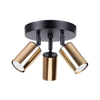 Triple Round Black Ceiling Spot with Gold Shades 3xGU10 10W WINX SL.1385 Sollux Lighting