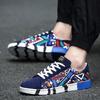 Baskets Basses en Toile pour Homme Printemps Décontractées Plates Colorées Graphiques Cool Style Élégant et Respirant