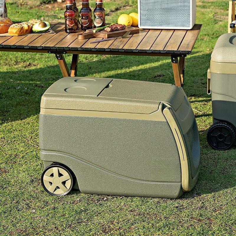 Insulation box commercial stall small refrigerator, wheeled truck ice bucket, outdoor camping