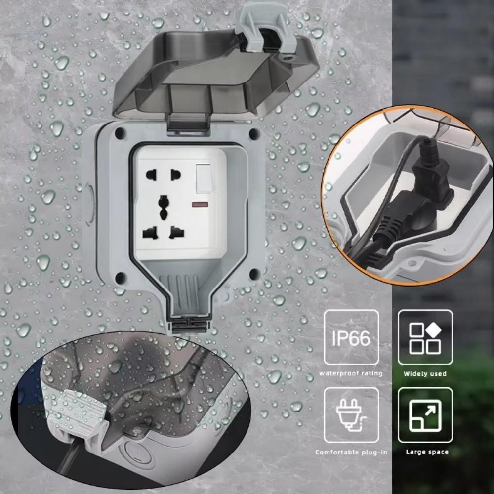 Waterproof Design Wall Switch Socket Dust Proof Power Socket Case Electrical Power