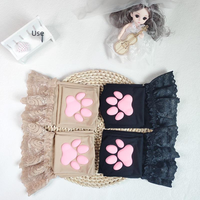 3D Cat Paw Silicone Thigh-High Socks - Cute Anime Lolita JK Style