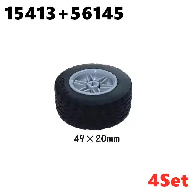 MOC Techniczne Koło Opona Piasta DIY Klocki Samochód Ciężarówka 56145 56908 55982 Budowlane Klocki Konstrukcyjne Kompatybilne Motocykl Wyścigowe Zabawki