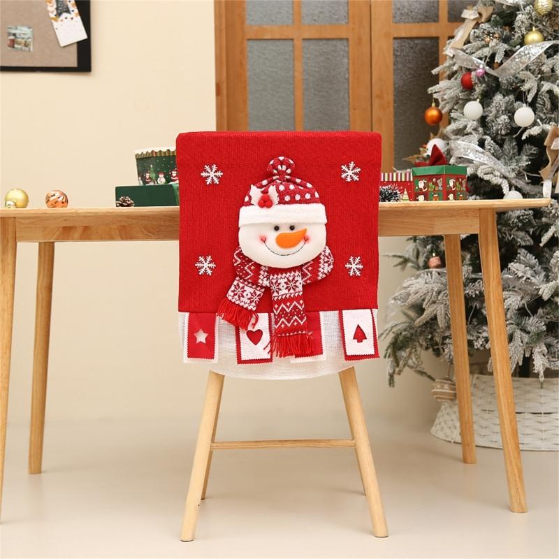 Seasonal Santa Character Soft Chair Cover for Family Gatherings Christmas Celebration