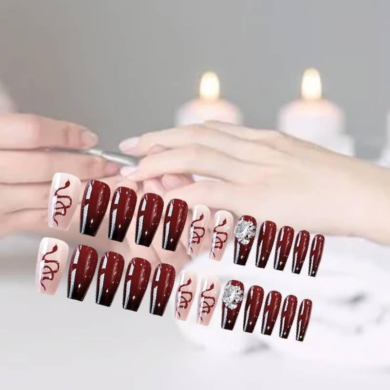 Handworn Fashion Nail Delicate Rhinestones Classic Detachable Nail Style Patch
