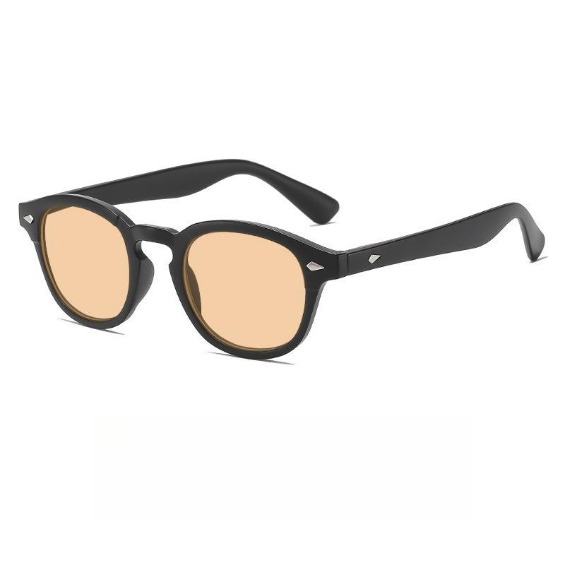 Retro Round Frame Anti-Blue Light Glasses Unisex Outdoor UV-Protective Sunglasses UV400 Ultra-light Eye Protection Eyewear