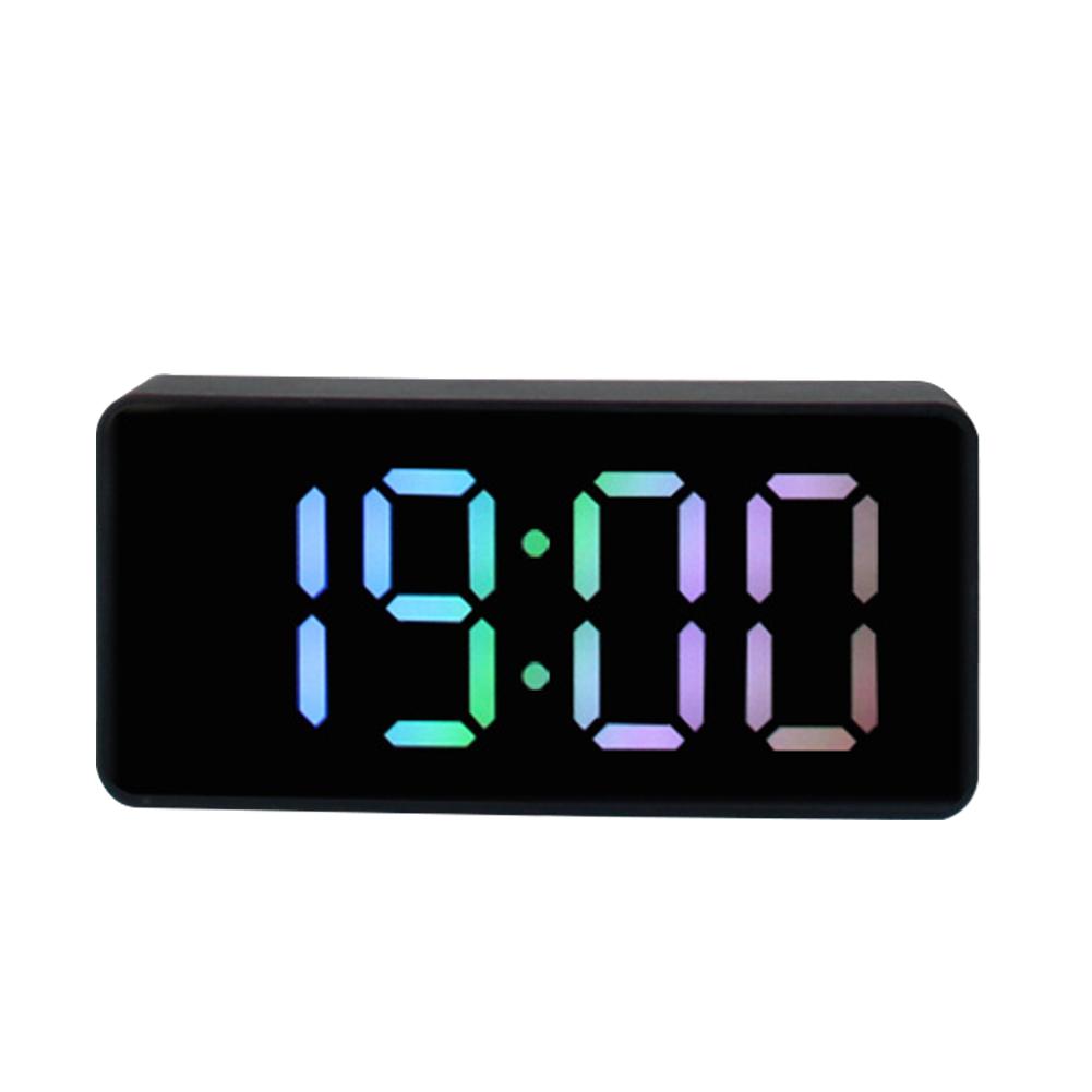 Digital Led Alarm Clock Voice Control Battery USB Dual Power Adjustable Brightness Mute For Teens Bedrooms Bedside