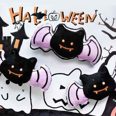 Halloween Dog Plush Squeaky Toy - Ghost Pumpkin Bat Stuffed Toys for Small Dogs Puppies, Festive Pet Chew Toy To