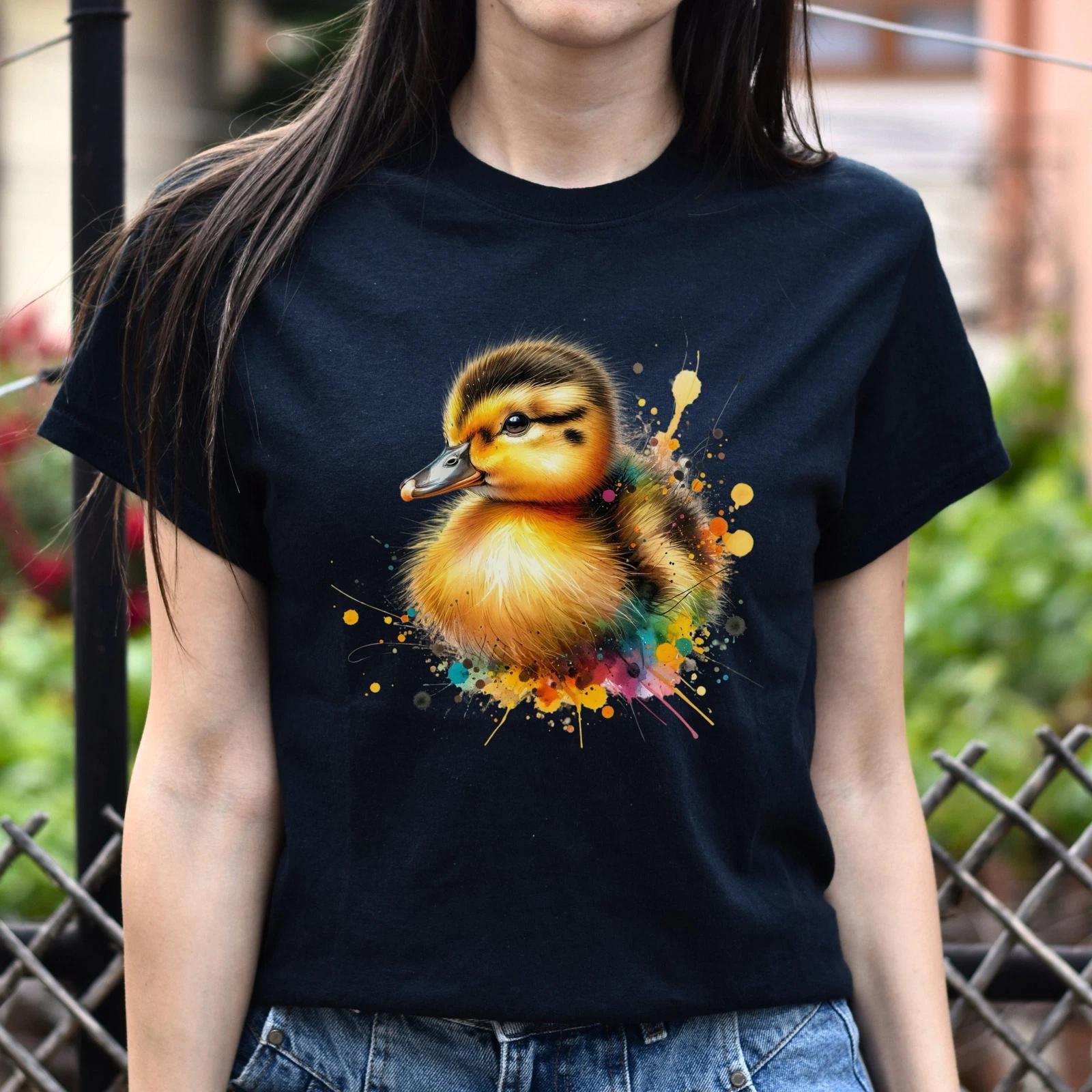 Artistic Duckling Color Splash Unisex T-shirt baby duck Black Navy Dark Heather S