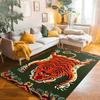 Bohemian Tibetischer Tiger Floral Teppich Nachttisch Bodenmatte Rutschfest Vintage Tier Teppich Marokkanische Teppiche für Wohnzimmer Dekorativ