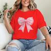 Pink Coquette Bow Design Tshirts Pink Bow Graphic Graphic T Shirts Short Sleeve Tee Unisexs Clothes Harajuku Y2k Clothing