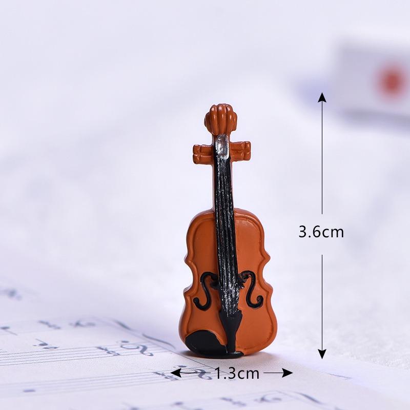 Micro-landscape Resin Decorative Items Simulated Musical Instruments Piano and Guitar Miniature Desktop Ornaments