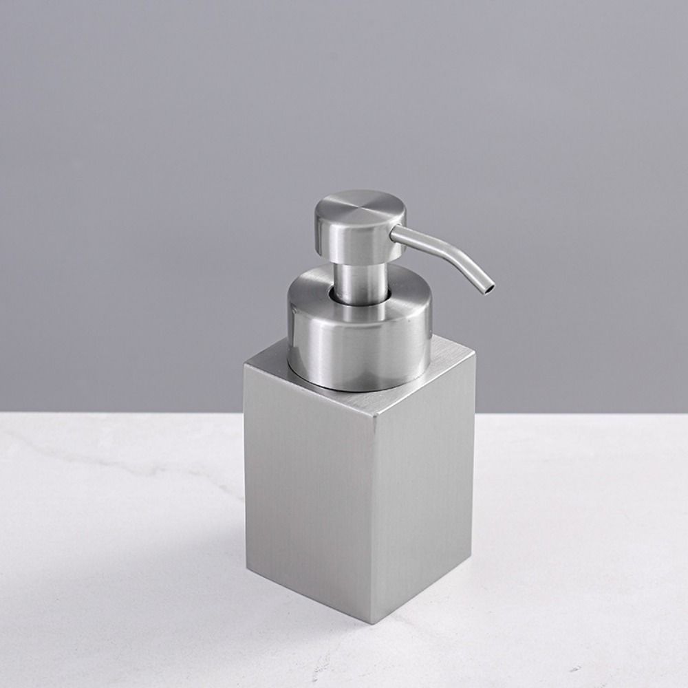 Square Stainless Steel Foaming Bottle Leak Proof Hand Sanitizer Jar  Countertop