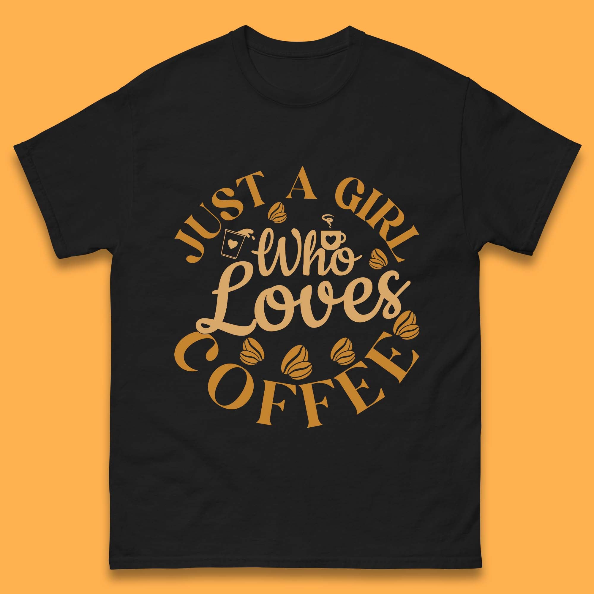 Just A Girl Who Loves Coffee T-Shirt Womens Tops Tees 4XL