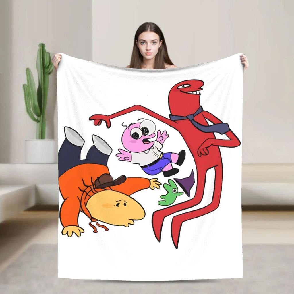 Smiling Friends Flirting Alan Bliblie Pim Blanket Super Warm Quality Bedding Throw for Couch Bed Spring Graphic Blanket for Boys