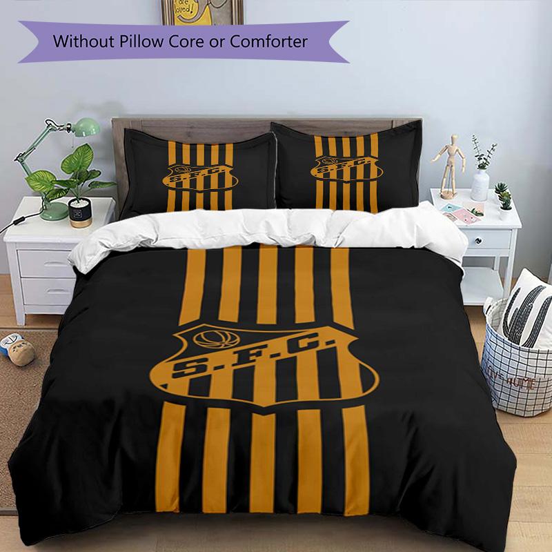 Powerful Football Crest Design Printed Pattern Duvet Cover Set – includes 1 duvet cover and 2 matching pillowcases Bedroom decor Christmas gifts
