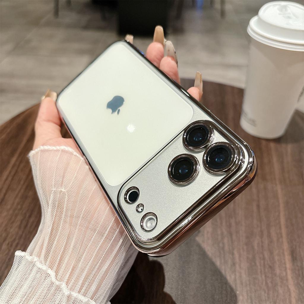 Electroplated TPU Hard Shell Thin Transparent TPU Case for iPhone 17 16 15 14 13 12 11 Pro Max Plus Cover