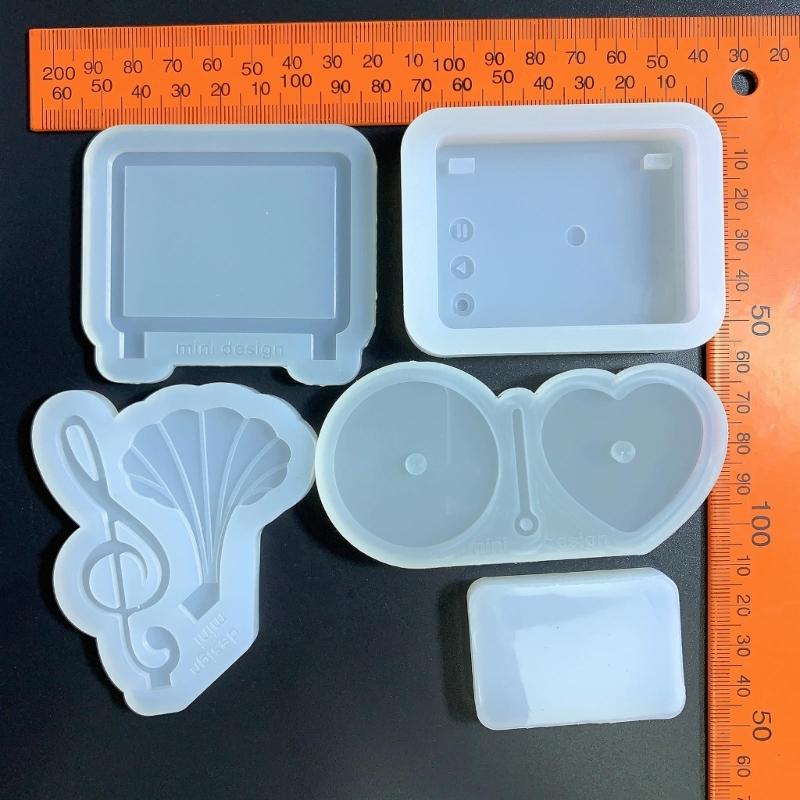 Resin Shaker Mold Heart Photo Frame Resin Mold Silicone Record Player Mold Kit Table Ornaments Mold for Home Decorations