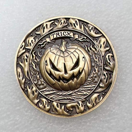 Halloween Coin Festive Trick-or-Treat Coins with Pumpkins Artistic Handmade Commemorative Coins Decision Maker Yes/No Coins