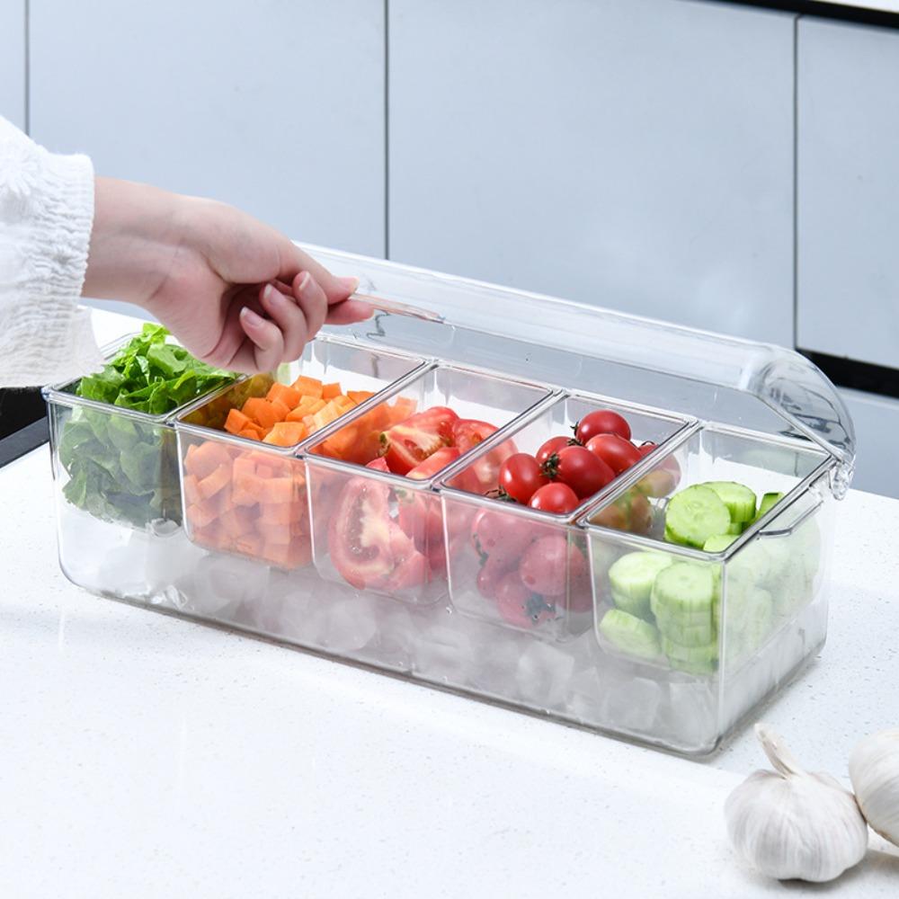 Transparent Fresh Iced Box Detachable Chilled Fruit Fresh-keeping Box New Condiment Tray