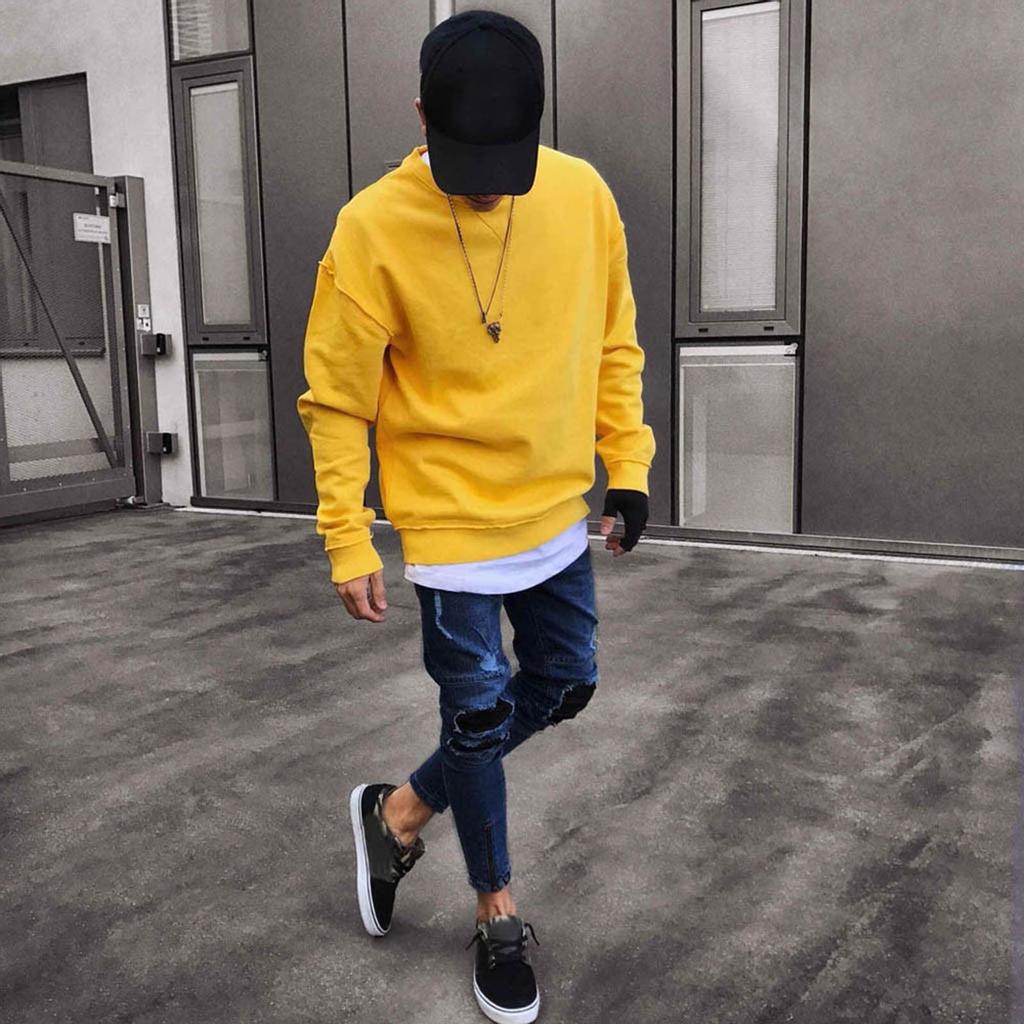 Men Slim Biker Zipper Denim Jeans Skinny Frayed Pants Distressed Rip Trousers