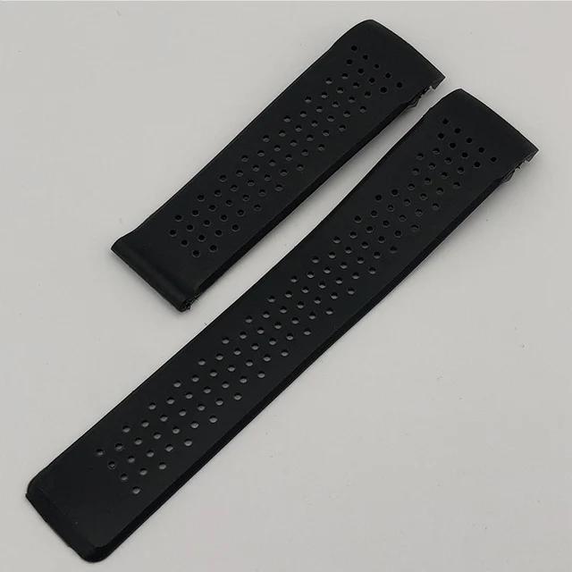 Natural Rubber Watchband For TAG HEUER GRAND CARRERA Wristband Waterproof Sport Strap 22mm 24mm Soft Silicone Watch Bracelet
