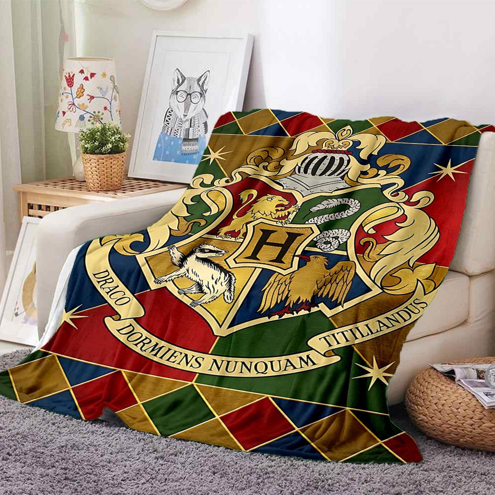 

1 шт. Фланелевое одеяло Гарри Поттер - HD-печать, легкое, мягкое, теплое, всесезонное одеяло для дивана, кровати, путешествий, кемпинга 052 130cmx150cm
