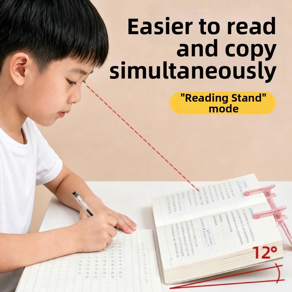 Transparent Dual-Head Clip Non-slip Adjustable Fixed Clip Book Page Holder Back-To-School