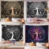 1pc Life Tree with Sun Moon Stars Tapestry - Celestial Themed Wall Decor Hanging for Bohemian Bedroom