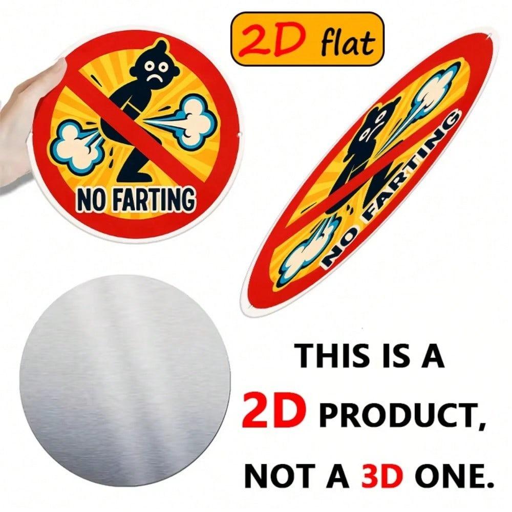 Round Aluminum Sign 20cm Odor Protection Metal Wall Poster for Restaurant