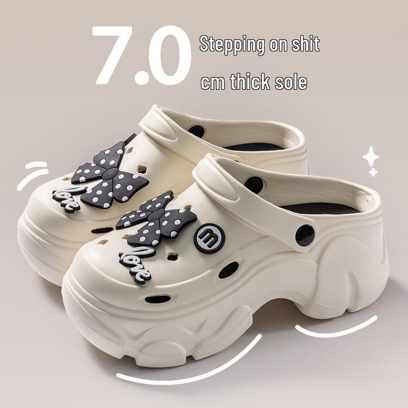 

Женские летние пляжные милые сандалии на толстой подошве в корейском стиле с закрытым носком и уникальным ощущением ходьбы по облакам 38-39