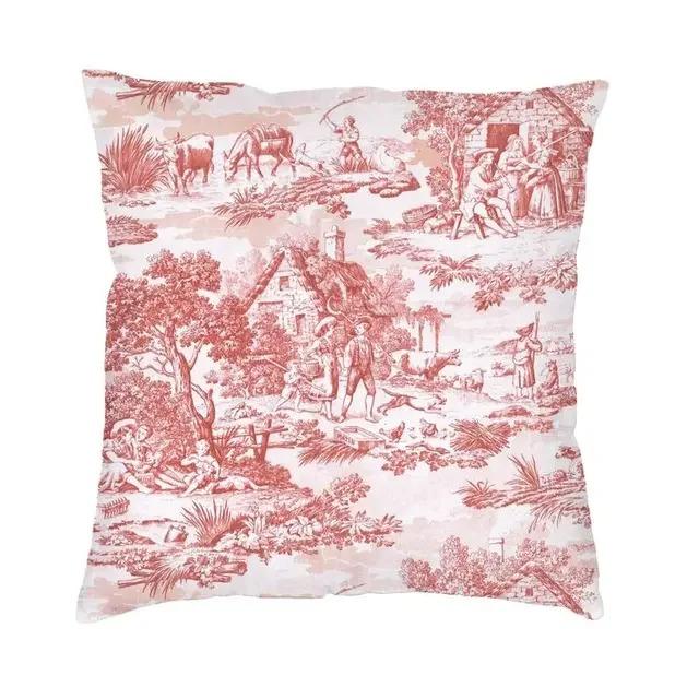 Home Decor Vintage Country Scenes Printed Pillow Covers Pattern Cushion Cover Suitable for Sofa Bedroom Car Pillow Cover