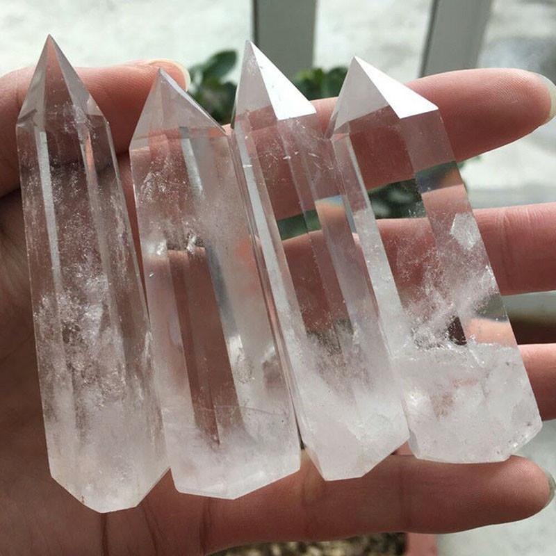 Natural Clear White Quartz Crystal Point Healing Wand Unique Mineral Specimen Ornament For Spiritual Growth And Health