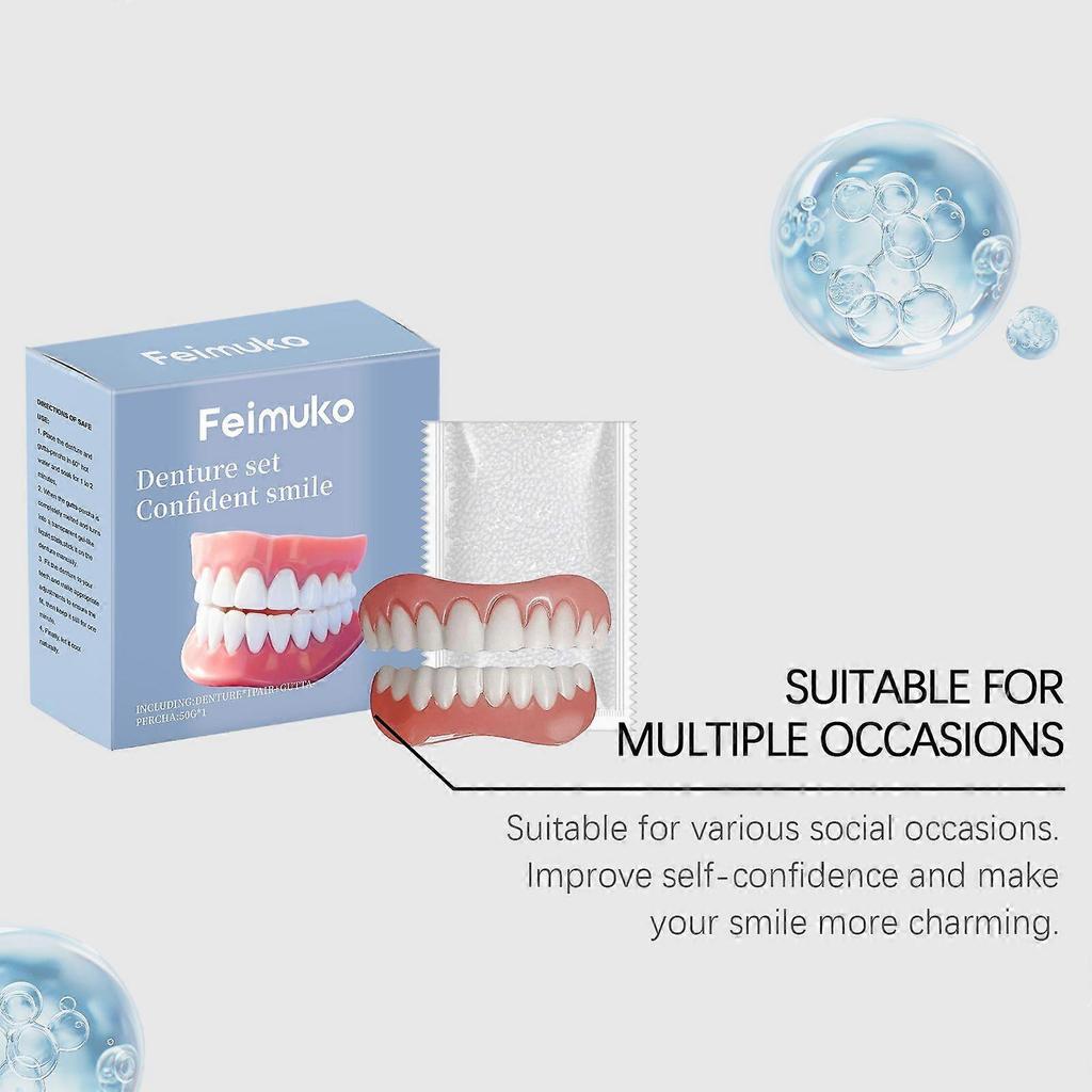 Feimuko Denture Trimmed Set Enhance Smile Oral Beauty Comfortable Material Denture Teeth Beauty