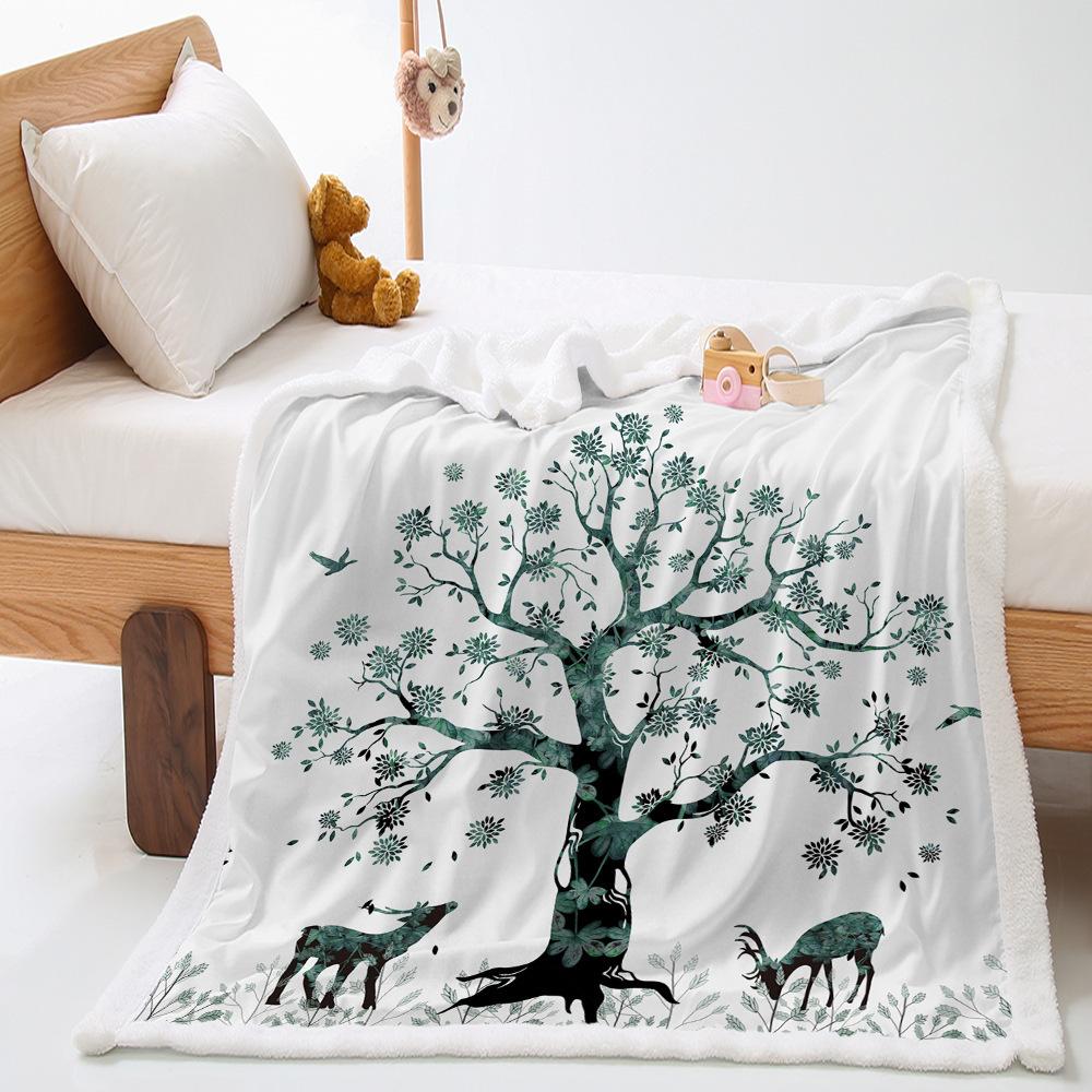 Blanket Animal Giraffe Digital Printed Lamb Fleece Crystal Fleece Blanket