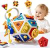 Brinquedos Cubo de Atividades 22 em 1 para Crianças Pequenas Habilidade Motora Fina Educacional Precoce Montessori Sensorial Brinquedos de Viagem Presentes para Menino Menina