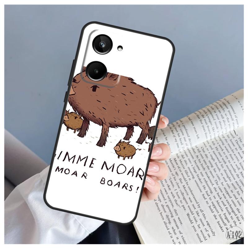 Cute Wild Boar Funny Cartoon For Realme C71 C55 C75 C67 C63 C51 C61 C53 C35 C65 11 12 13 14 15 Pro Plus GT6 GT7 Pro Case