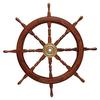 Benzara Wooden Ship Wheel with Brass Hub and 8 Spokes, 36" GE-FWOY-V88H