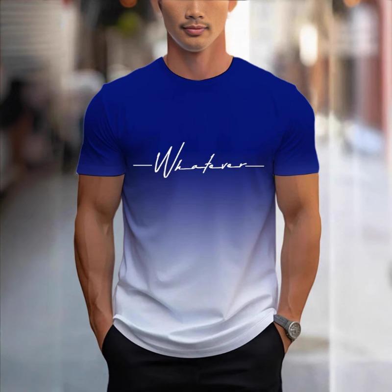 

Мужская спортивная футболка с градиентным крутым 3D цифровым принтом, быстросохнущая футболка с коротким рукавом для фитнеса 6xl