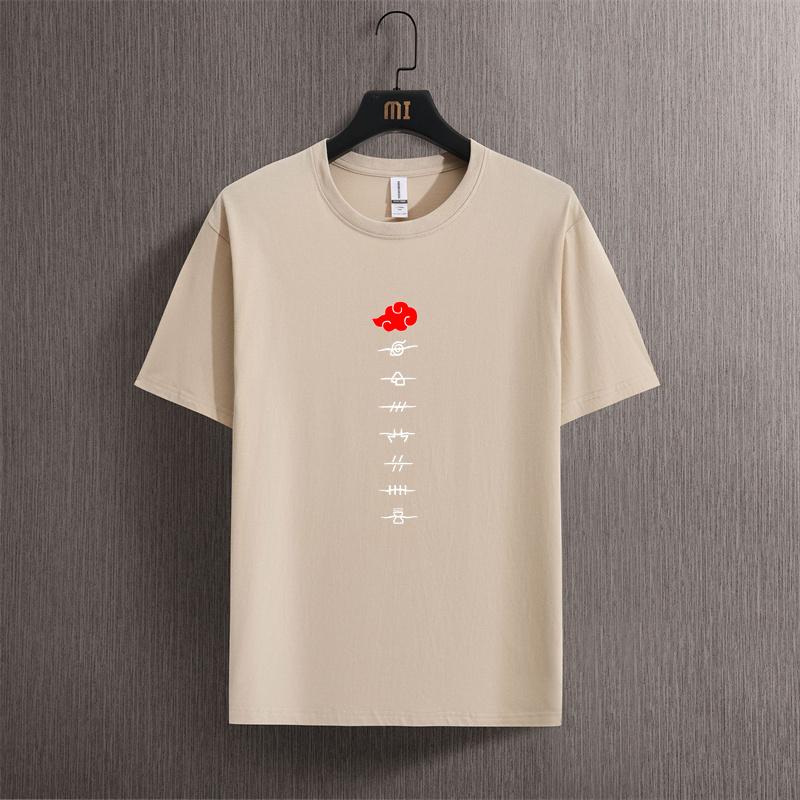 2024 New Mens and Women S Nine Tailed Fire T-shirt Shadow Ninja Short Sleeve Anime Surrounding Fashion Trend Top T-shirt Summer