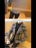 Men's Slim Double-Breasted Plaid Wool Trench Coat – Stylish Korean Suit Collar