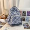 Schoolbag new 1011 plaid junior high school schoolbag girl high value ins style fashion high school student large capacity backpack