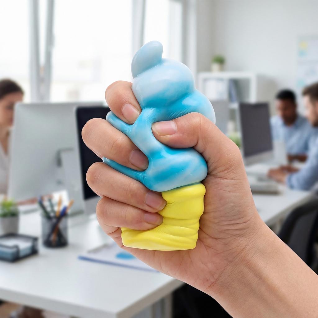Eistüten-Quetschspielzeug Weiches TPR Eis Tragbarer Quetschball Squishies Geburtstagsfeier Mitgebsel Geschenke für Kinder und Erwachsene