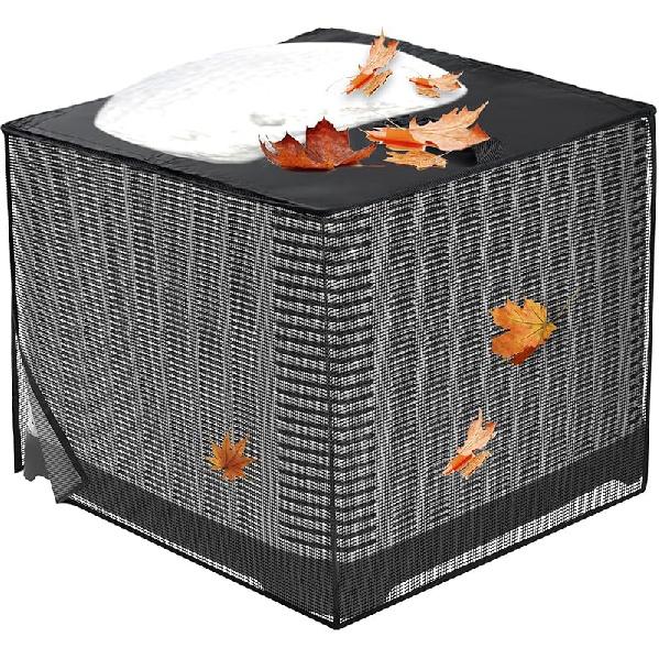 Air Conditioner Covers for Outside, Breathable Full Mesh With Waterproof Top Air Conditioner Cover for All Seasons, AC Unit Cover Protect from 24 W x 24 D x 30 H