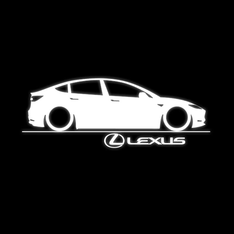 PHL1  2026 Hot Interior Stickers 2Pcs LED Car Welcome Door Lights Emblem Accessory For Lexus F SPORT GX460 Ct200h IS250 ES 220D IS200